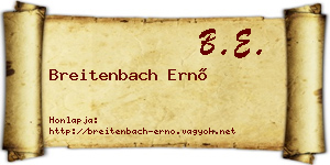 Breitenbach Ernő névjegykártya